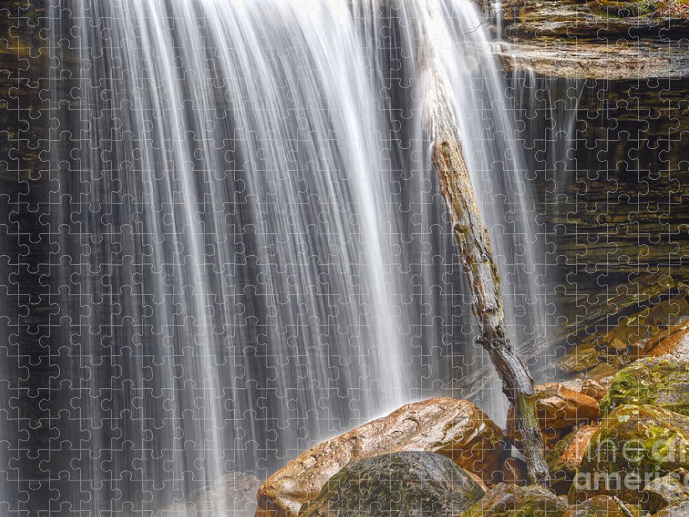 Big Laurel Falls Jigsaw Puzzle featuring the photograph Big Laurel Falls 3 by Phil Perkins