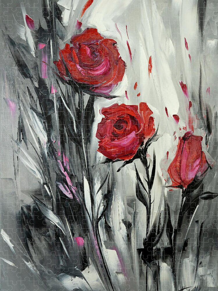 original small wall floral artwork gallery wall acrylic wall art Roses painting on canvas