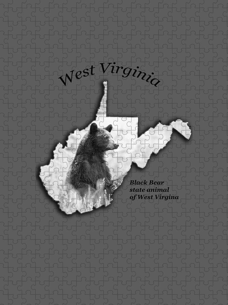 Black Bear Jigsaw Puzzle featuring the photograph Black Bear WV state animal by Dan Friend