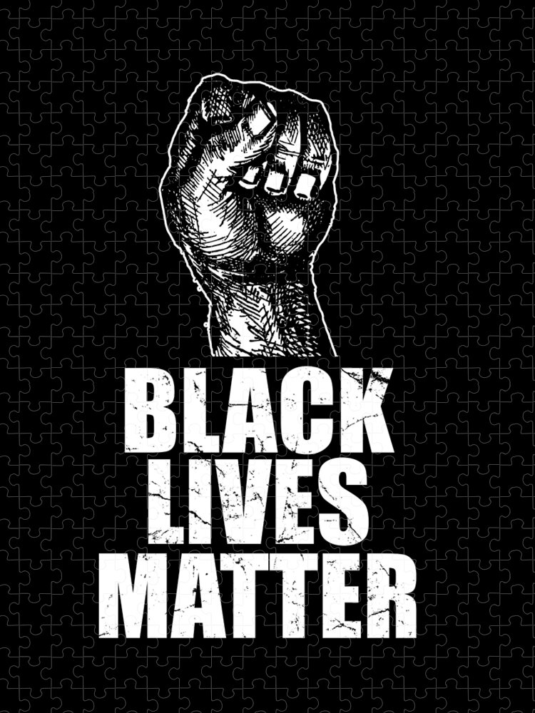 Cool Jigsaw Puzzle featuring the digital art Black Lives Matter BLM by Flippin Sweet Gear
