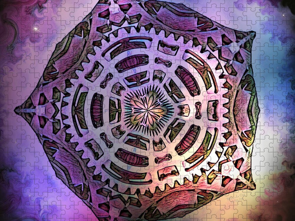Mandala Jigsaw Puzzle featuring the digital art Blooming Mandala by Artful Oasis