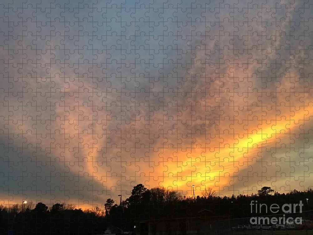 Virginia Sunset Jigsaw Puzzle featuring the photograph Blowout Sunset by Catherine Wilson