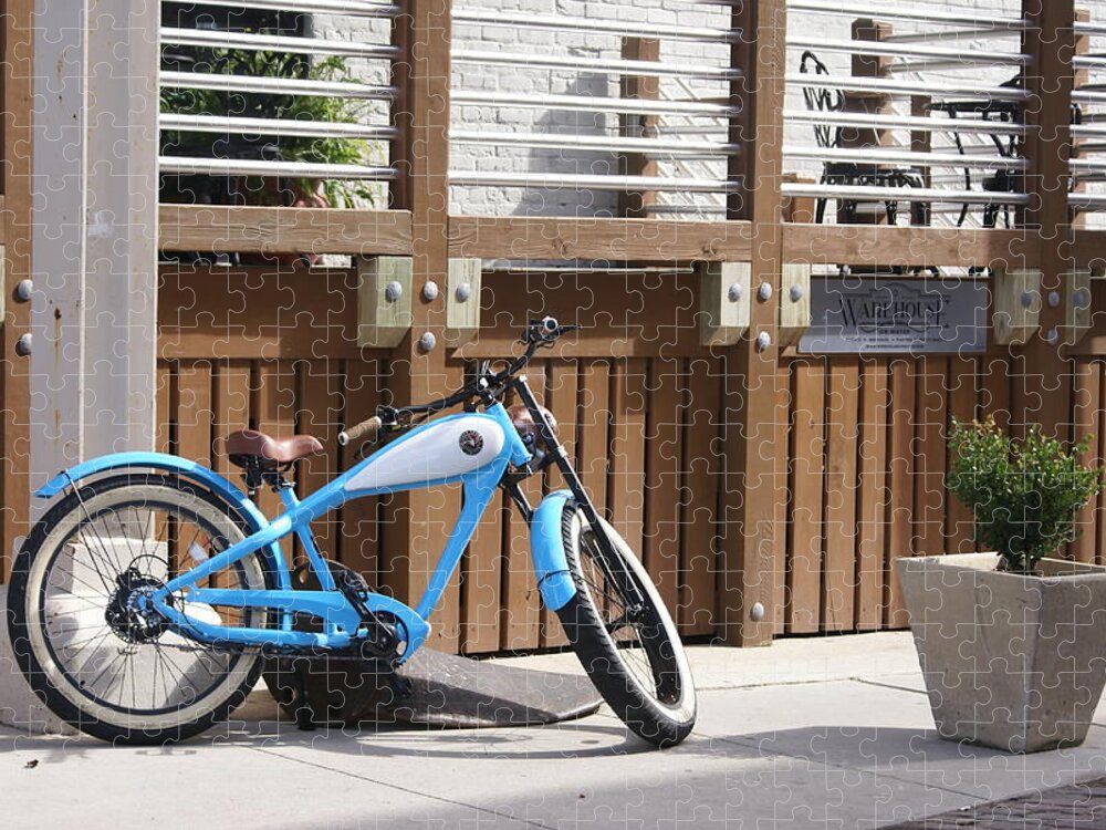 Bike Jigsaw Puzzle featuring the photograph Blue Bike by Heather E Harman