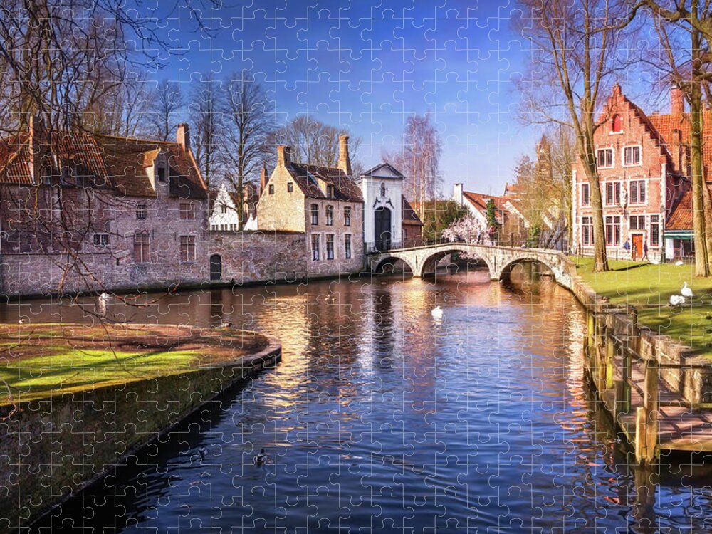 Bruges Jigsaw Puzzle featuring the photograph Blue Bruges by Carol Japp
