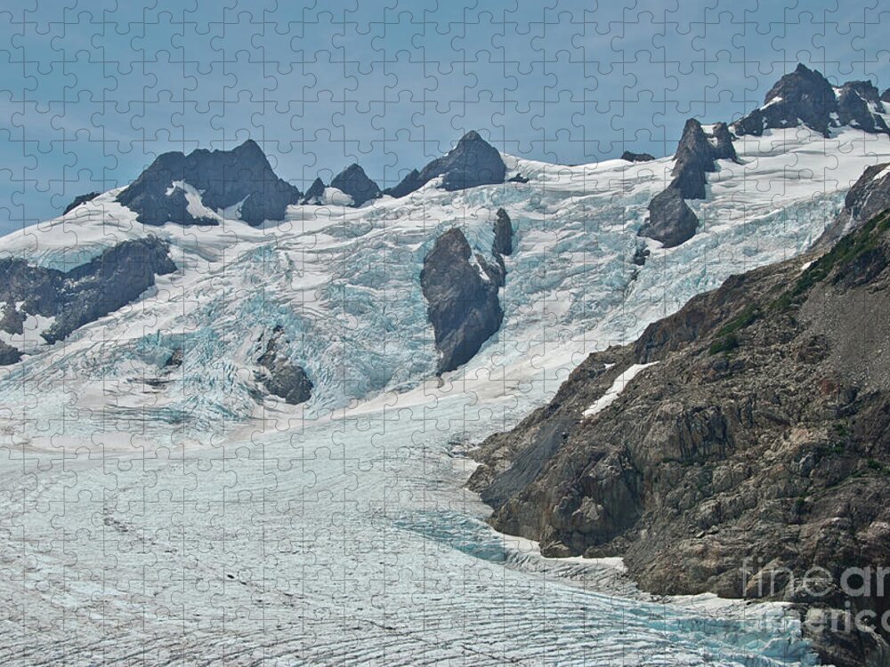 Blue Glacier Jigsaw Puzzle featuring the photograph Blue Glacier on Mount Olympus in Olympic National Park #1 by Nancy Gleason