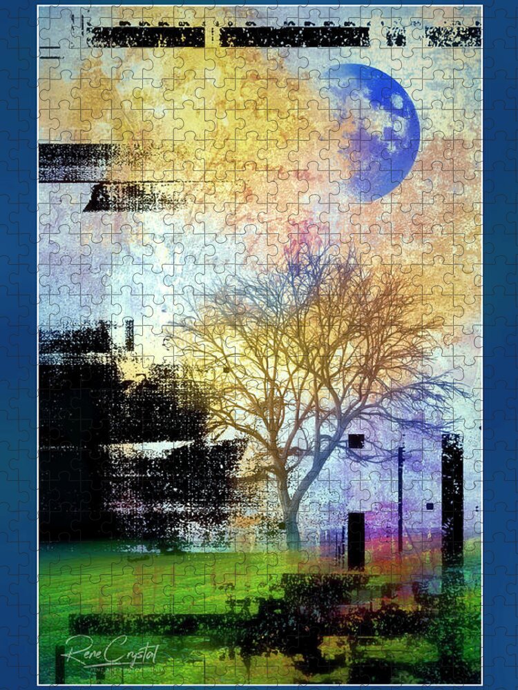 Moon Jigsaw Puzzle featuring the photograph Blue Moon by Rene Crystal