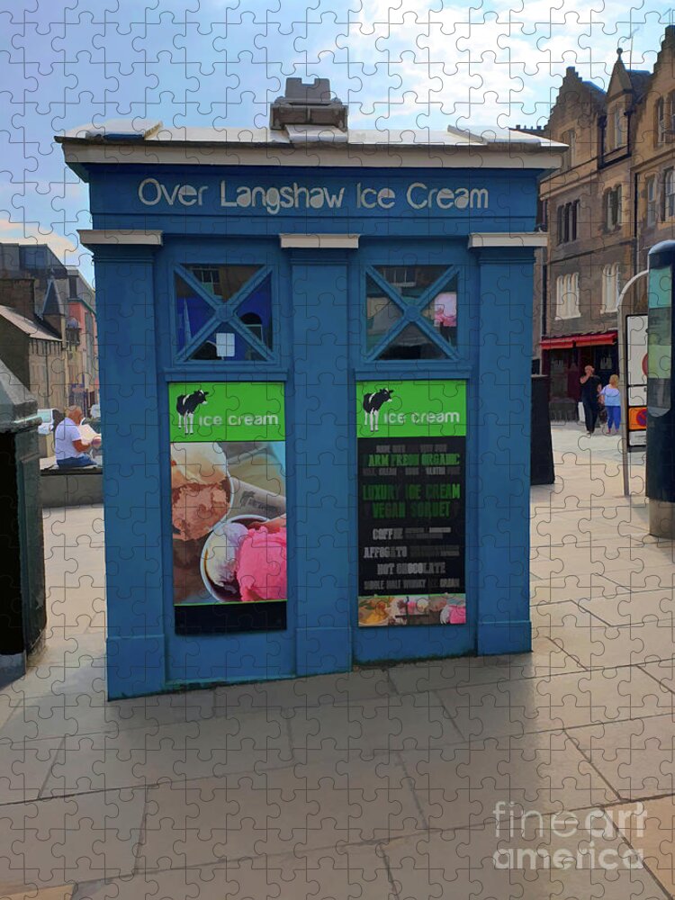 Edinburgh Jigsaw Puzzle featuring the photograph Blue Police Box - Grassmarket by Yvonne Johnstone