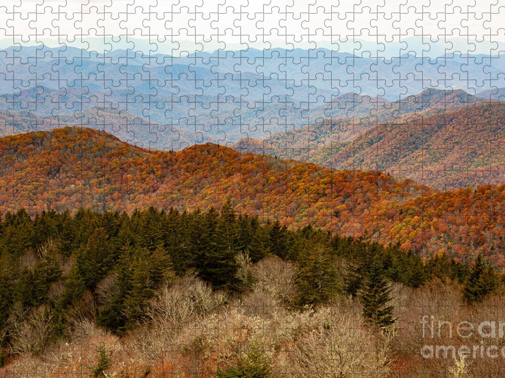 Landscape Jigsaw Puzzle featuring the photograph Blue Ridge in Autumn by Jayne Carney