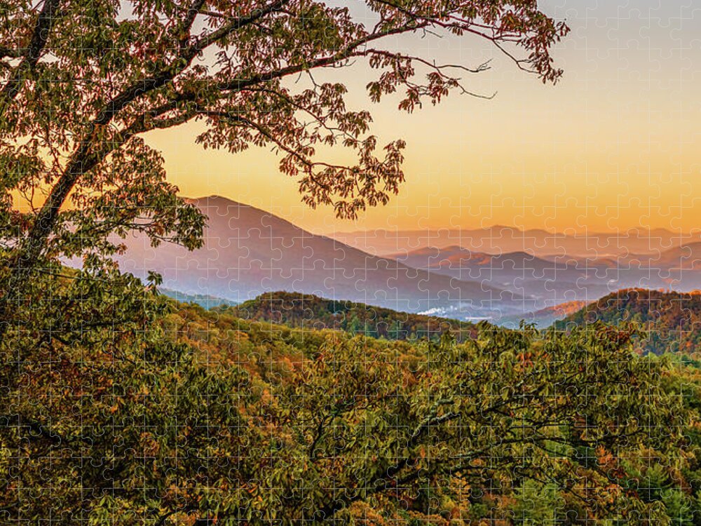 Landscape Jigsaw Puzzle featuring the photograph Waking Up Blue Ridge Parkway by Rachel Morrison