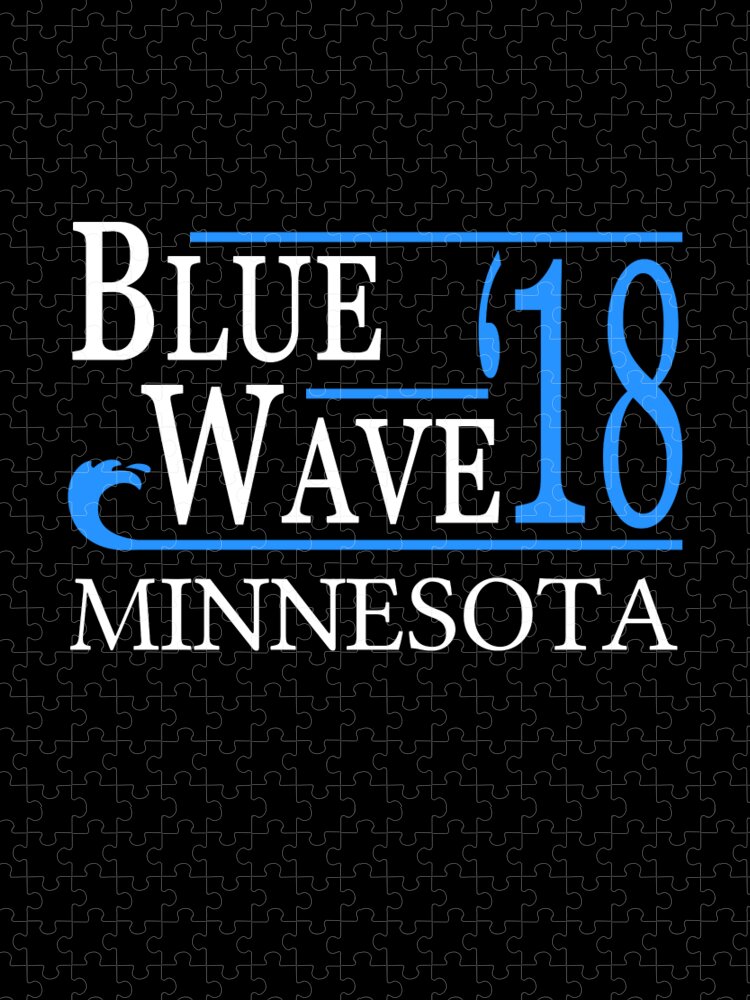 Election Jigsaw Puzzle featuring the digital art Blue Wave MINNESOTA Vote Democrat by Flippin Sweet Gear