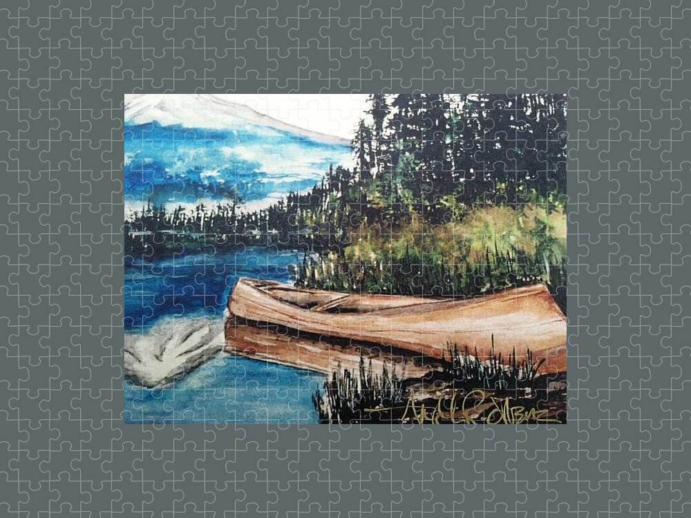 Jigsaw Puzzle featuring the painting Boat by Angie ONeal