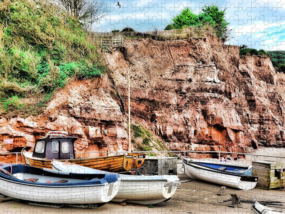 Uk Jigsaw Puzzle featuring the photograph Boats of Sidmouth by Christopher Maxum