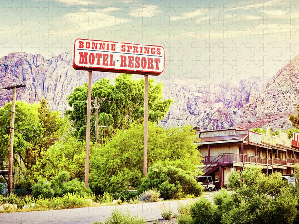 Bonnie Springs Motel Resort Jigsaw Puzzle featuring the photograph Bonnie Springs Motel Resort by Tatiana Travelways
