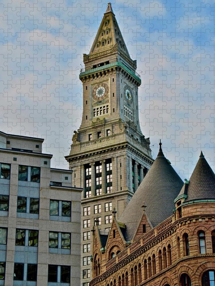 Boston Jigsaw Puzzle featuring the photograph Boston City Hall by Frozen in Time Fine Art Photography