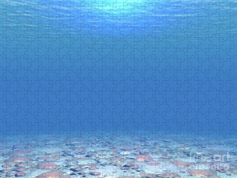 Sea Jigsaw Puzzle featuring the digital art Bottom of The Sea by Phil Perkins