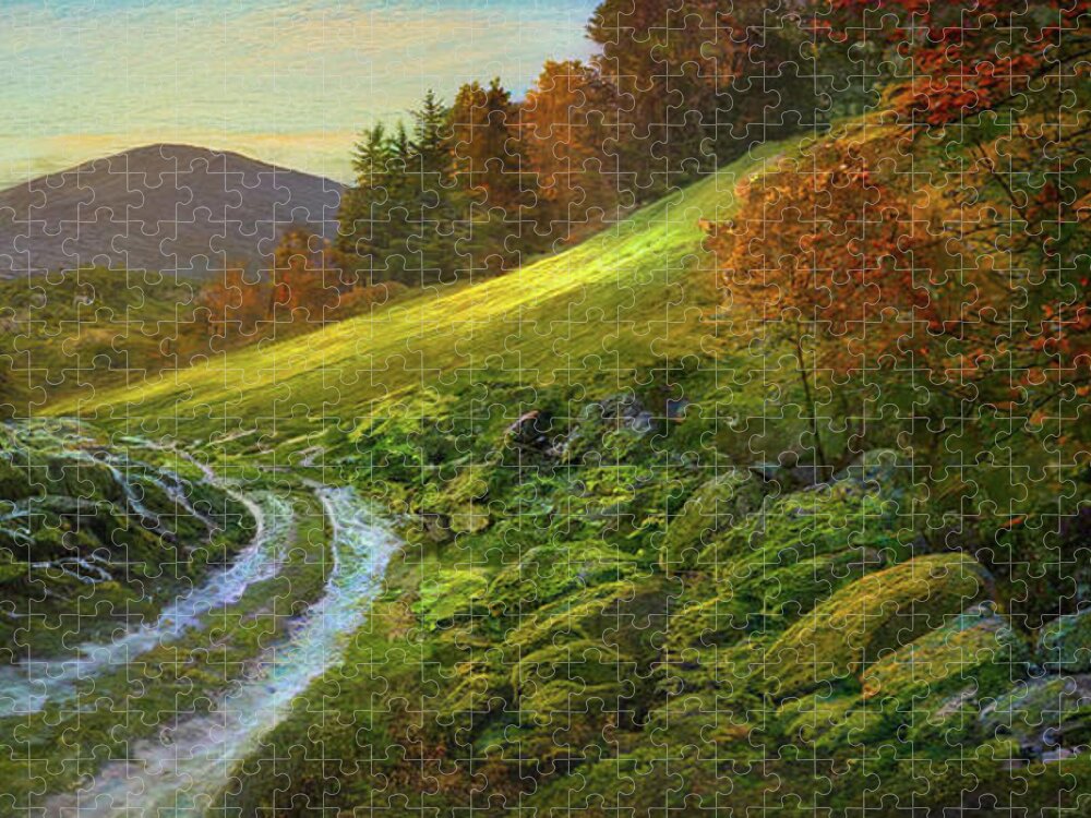 Boulder Meadow Jigsaw Puzzle featuring the digital art Boulder Meadow D by Frank Wilson