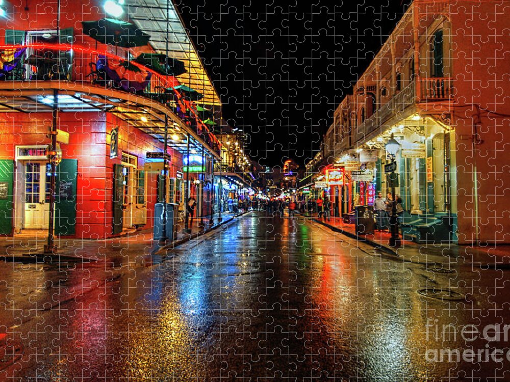 Bourbon Street Jigsaw Puzzle featuring the photograph Bourbon Street by Tom Watkins PVminer pixs