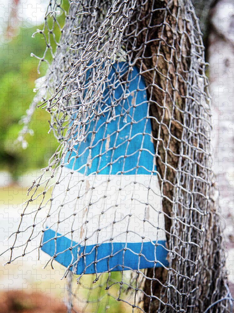 Bouy Jigsaw Puzzle featuring the photograph Bouy and Fish Net by Bob Decker