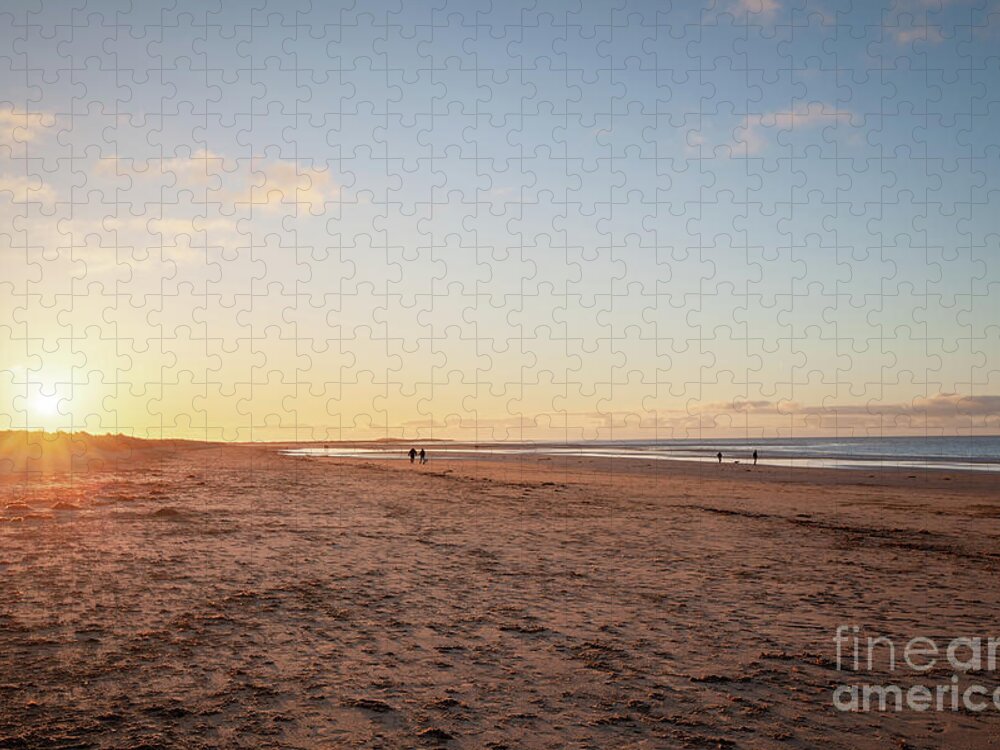 Brancaster Jigsaw Puzzle featuring the photograph Brancaster Beach North Norfolk at sunset by Simon Bratt