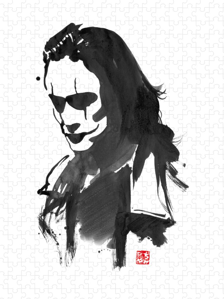 Brandon Lee Jigsaw Puzzle featuring the painting Brandon Lee by Pechane Sumie