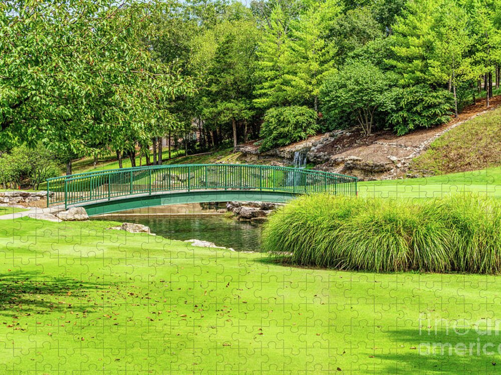 Ledgestone Golf Course Jigsaw Puzzle featuring the photograph Branson Golf Course Bridge Crossing by Jennifer White