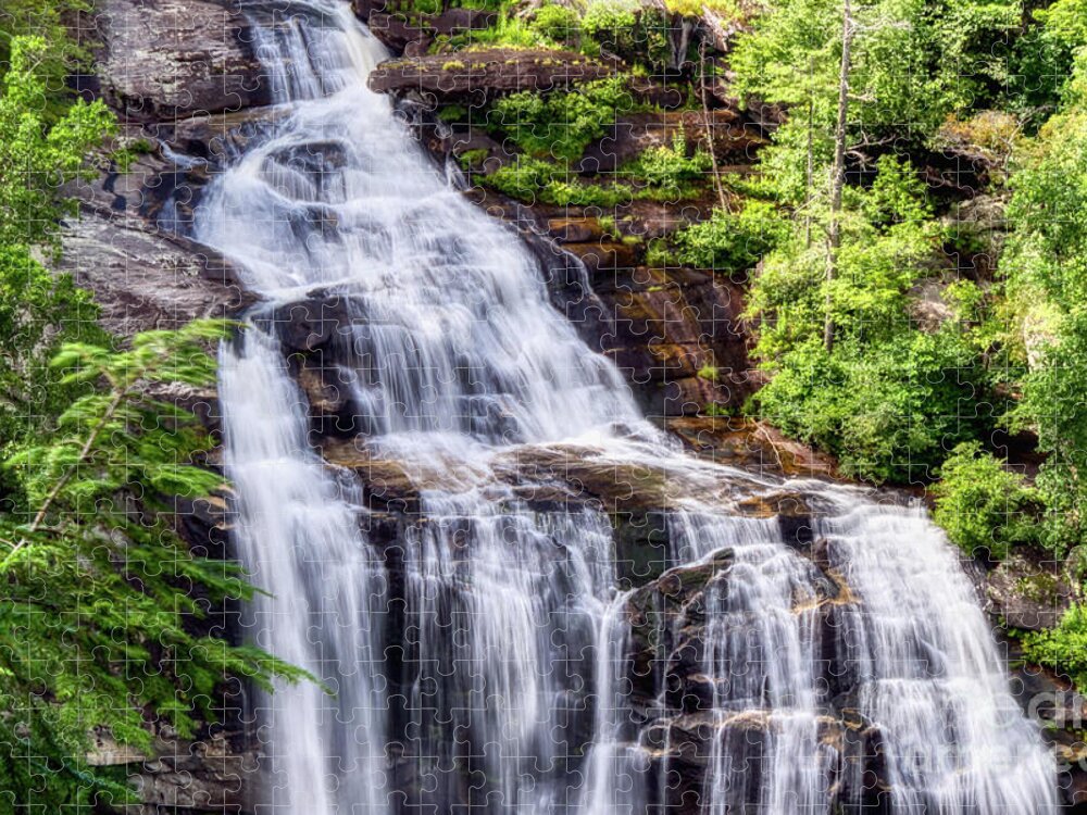 Waterfall Jigsaw Puzzle featuring the photograph Breathtaking Upper Whitewater Falls by Amy Dundon