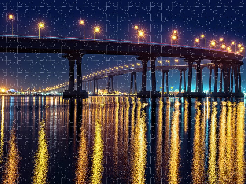 Coronado Bay Bridge Jigsaw Puzzle featuring the photograph Bridge Bedazzled by Dan McGeorge