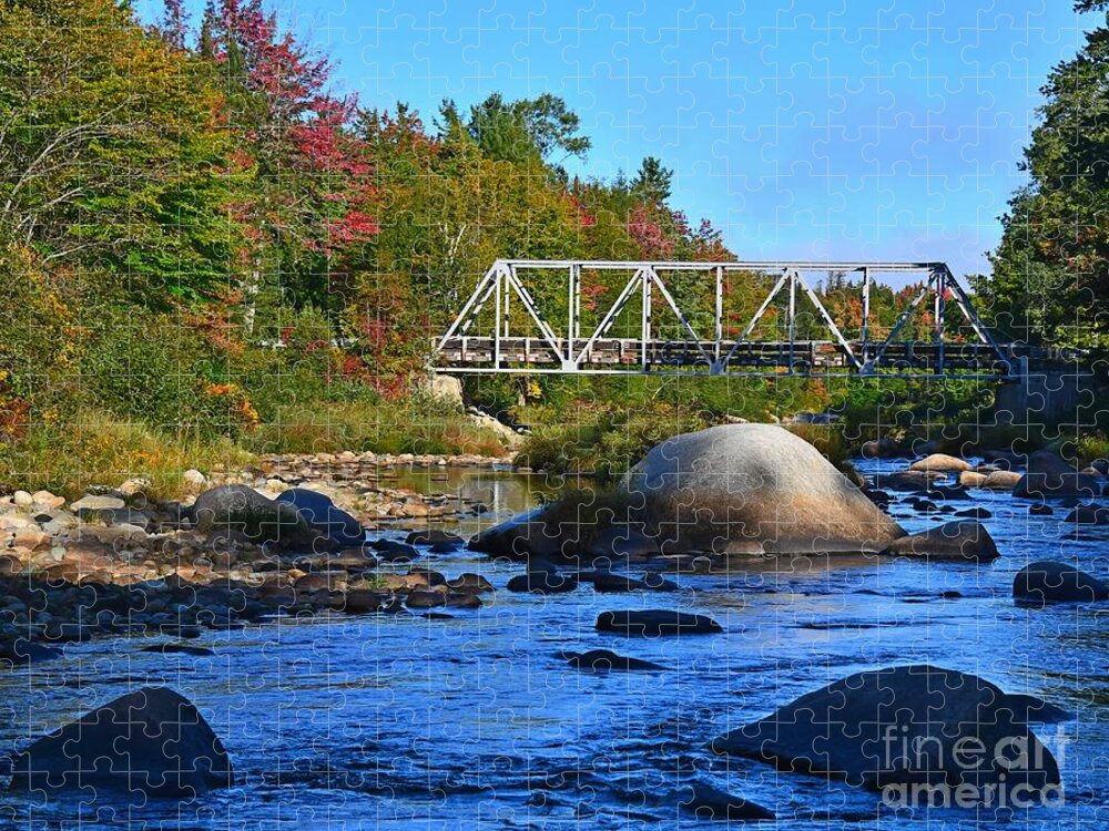 Bridge Jigsaw Puzzle featuring the photograph Bridge Over the Ammonoosuc River by Steve Brown
