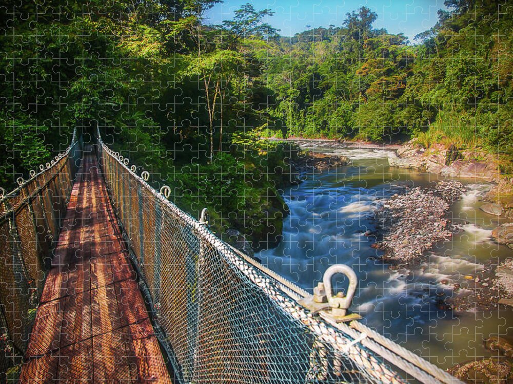 Storm Jigsaw Puzzle featuring the photograph Bridge Over The Pacuare by Owen Weber