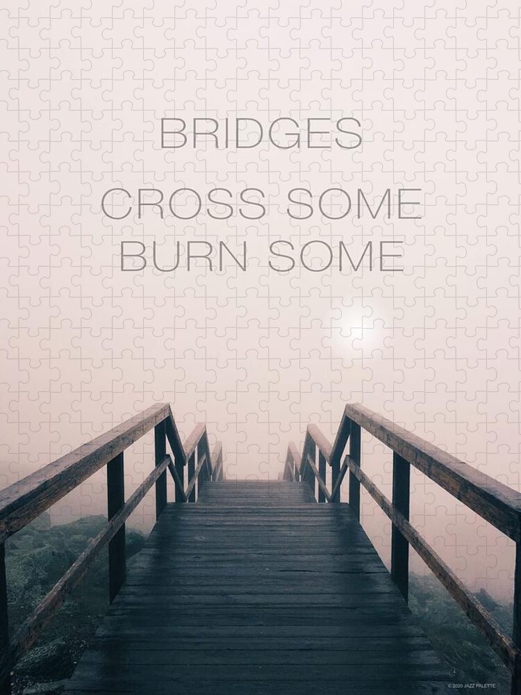 Bridge Jigsaw Puzzle featuring the photograph Bridges. Cross some. burn some. by Gail Marten