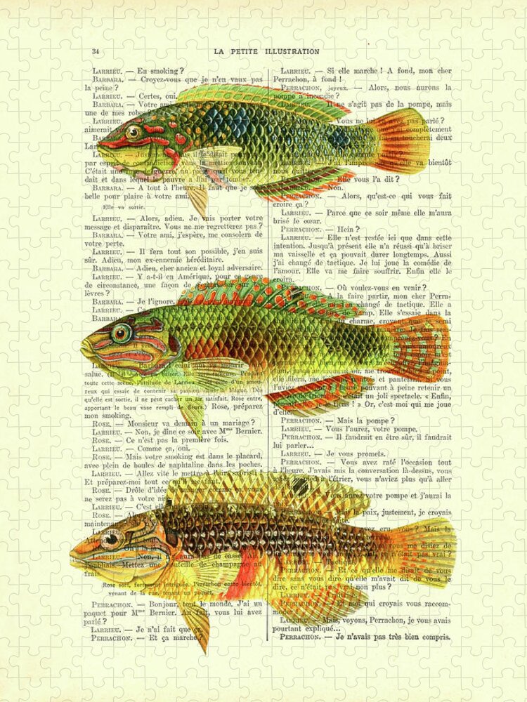 Bright colored fish chart art Jigsaw Puzzle
