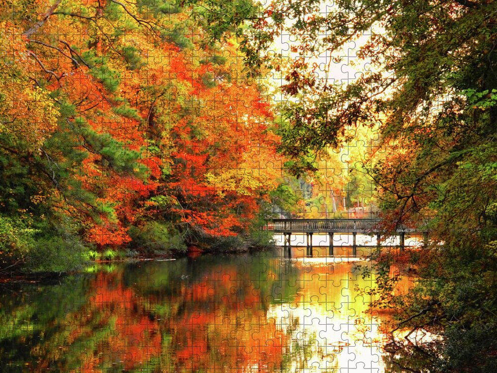 Autumn Jigsaw Puzzle featuring the photograph Brilliant Autumn in Mariners Museum and Park by Ola Allen