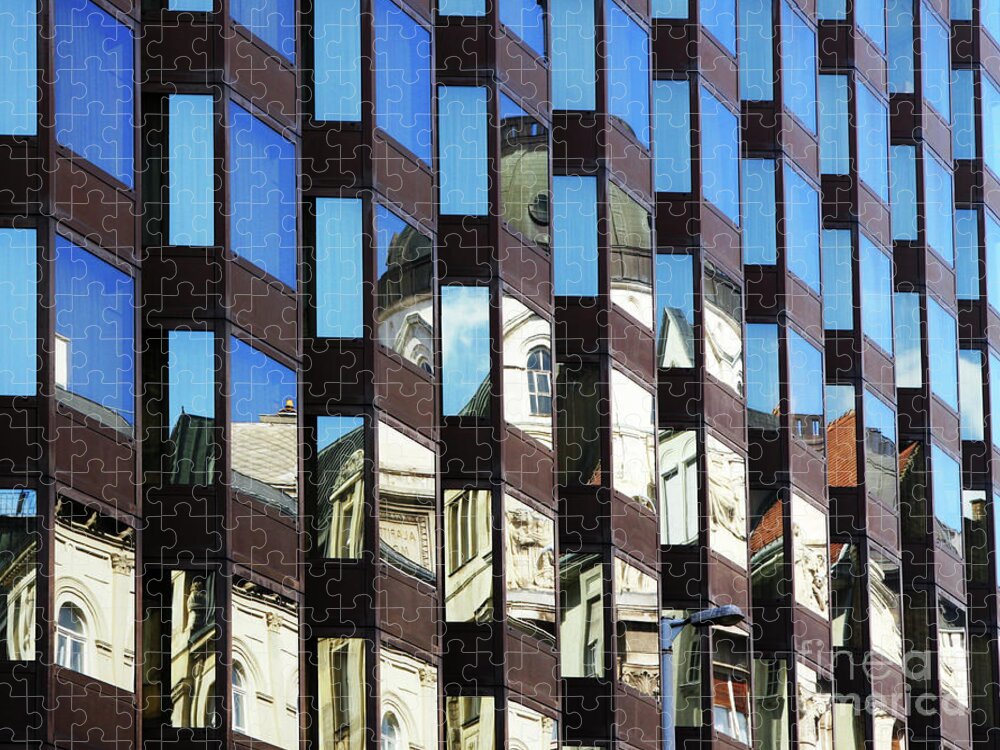 Abstract Jigsaw Puzzle featuring the photograph Budapest Reflections by Rick Locke - Out of the Corner of My Eye