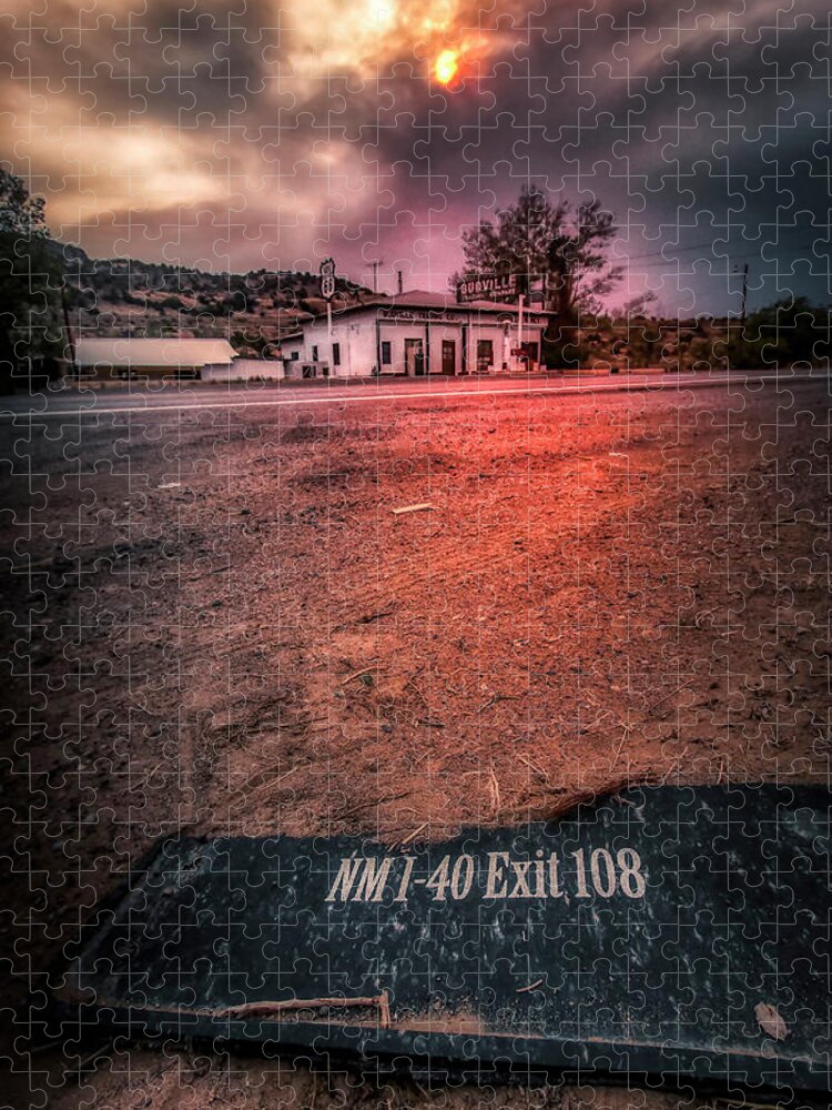 Budville Jigsaw Puzzle featuring the photograph Budville Route 66 - The ghost of Interstate 40 by Micah Offman