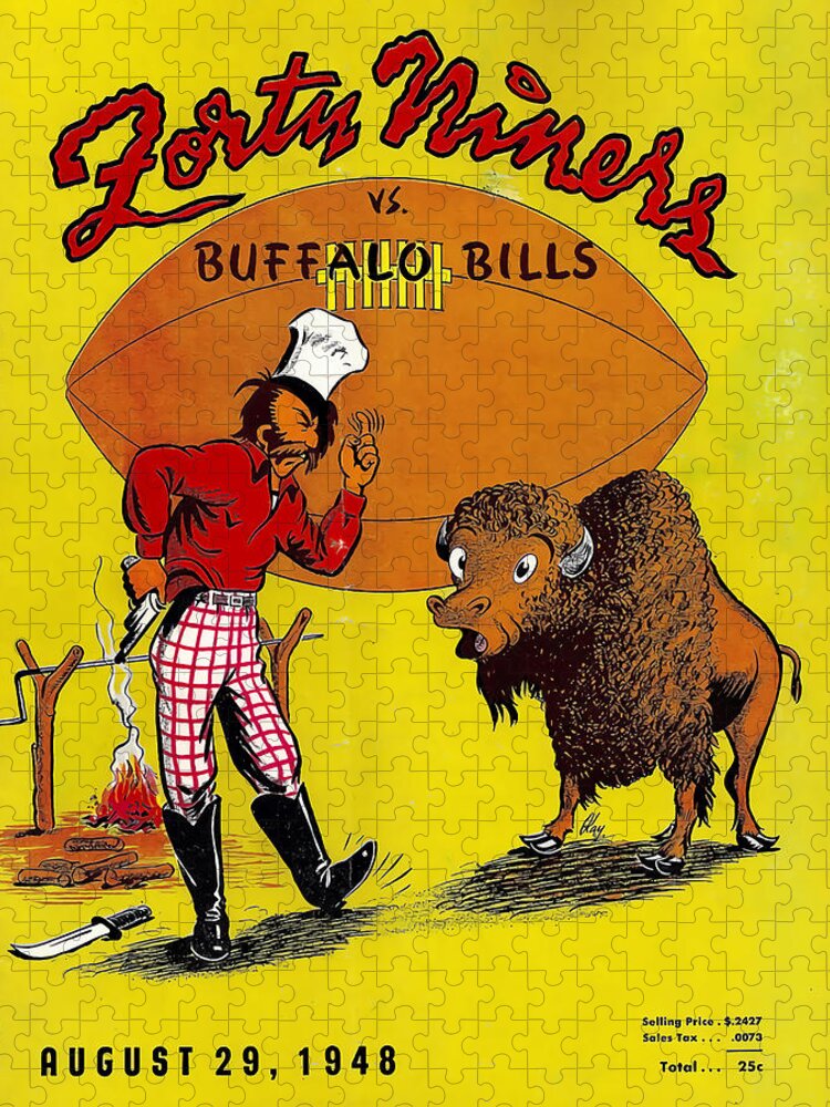 Buffalo Bills Vintage Program 4 Jigsaw Puzzle by Joe Hamilton