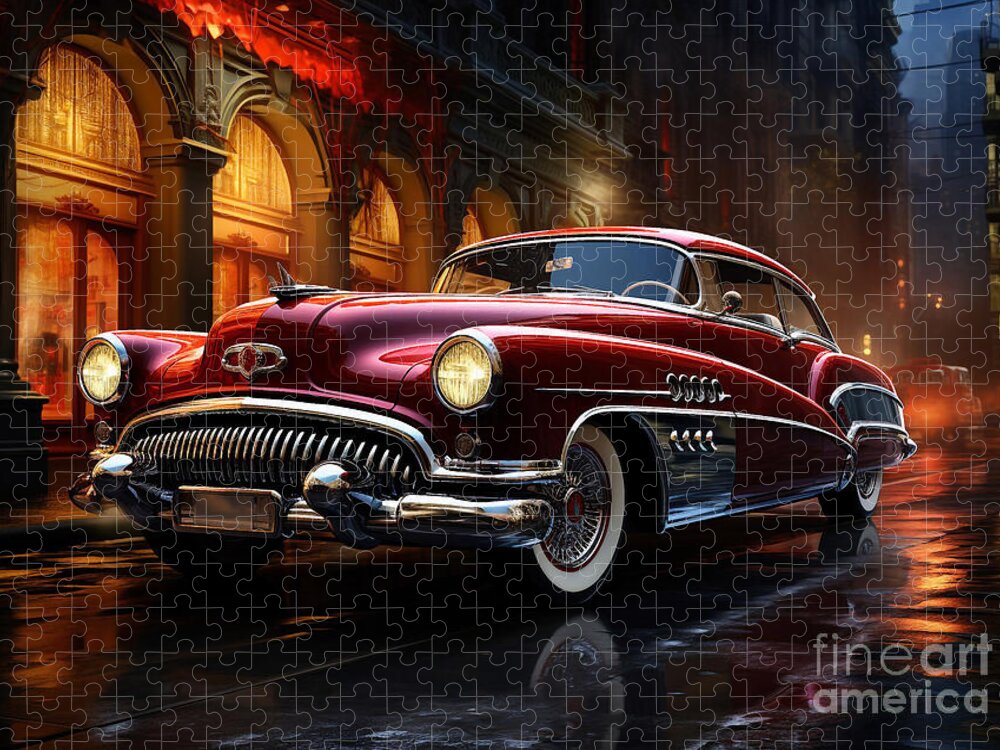 Vintage Car Jigsaw Puzzle featuring the mixed media Buick Special fantasy concept by Destiney Sullivan