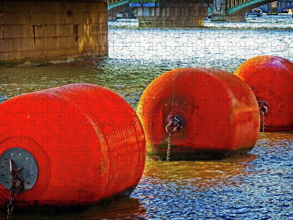 Floating Jigsaw Puzzle featuring the photograph Buoys Ahoy by David Desautel