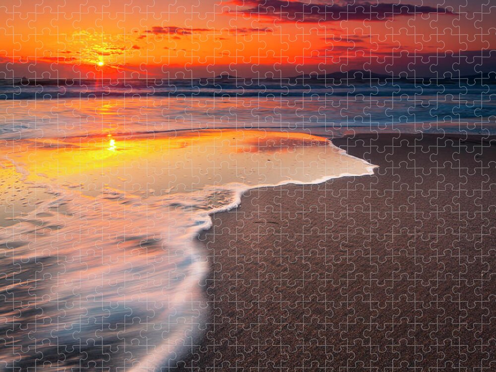 Black Sea Jigsaw Puzzle featuring the photograph Burgas Beach by Evgeni Dinev