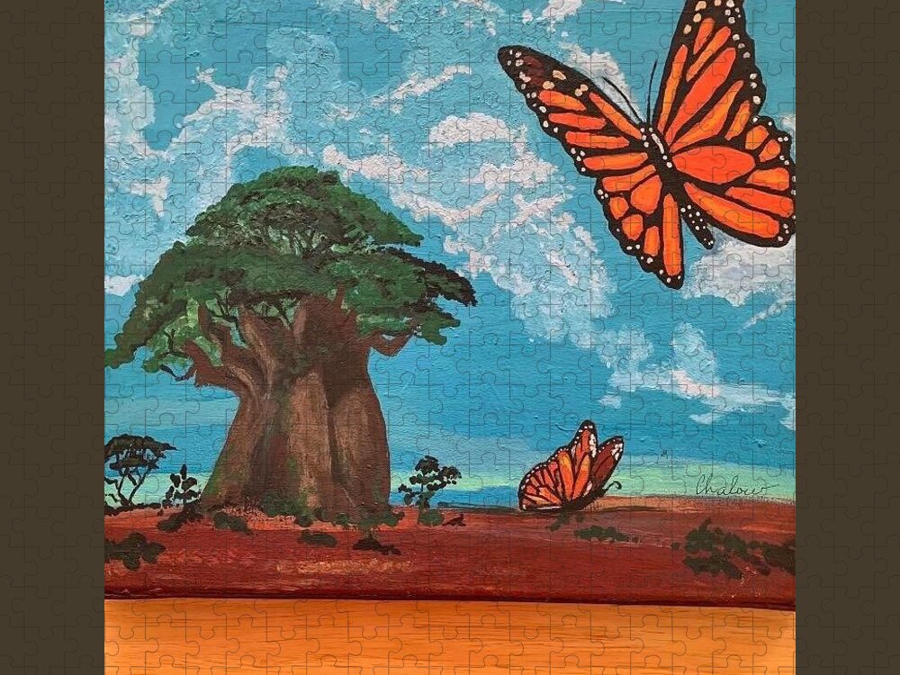 Butterfly Jigsaw Puzzle featuring the painting Butterfly Marmalade by Charles Young