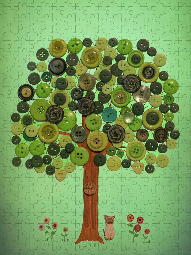 Tree Jigsaw Puzzle featuring the photograph Button Tree Summer by Lorraine Baum