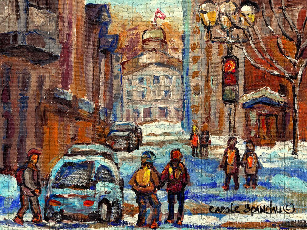 Montreal Jigsaw Puzzle featuring the painting Buy Original Mcgill University Paintings Prints And Products C Spandau Artist Best Montreal Scenes by Carole Spandau