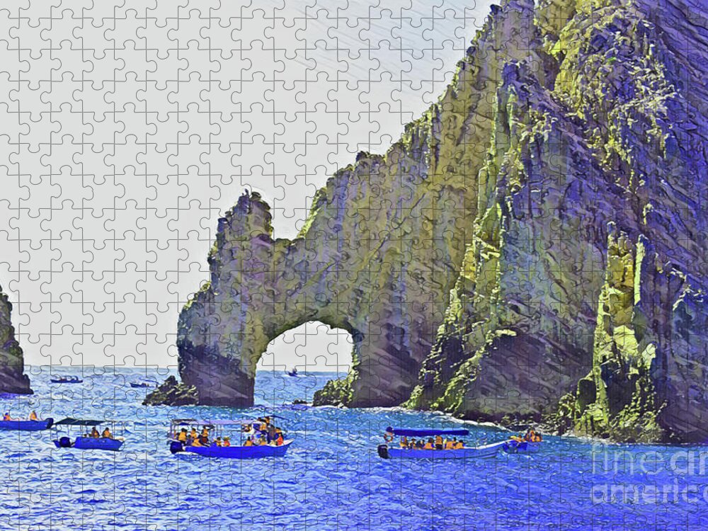 Cabo Jigsaw Puzzle featuring the digital art Cabo Arch 0210 by David Ragland