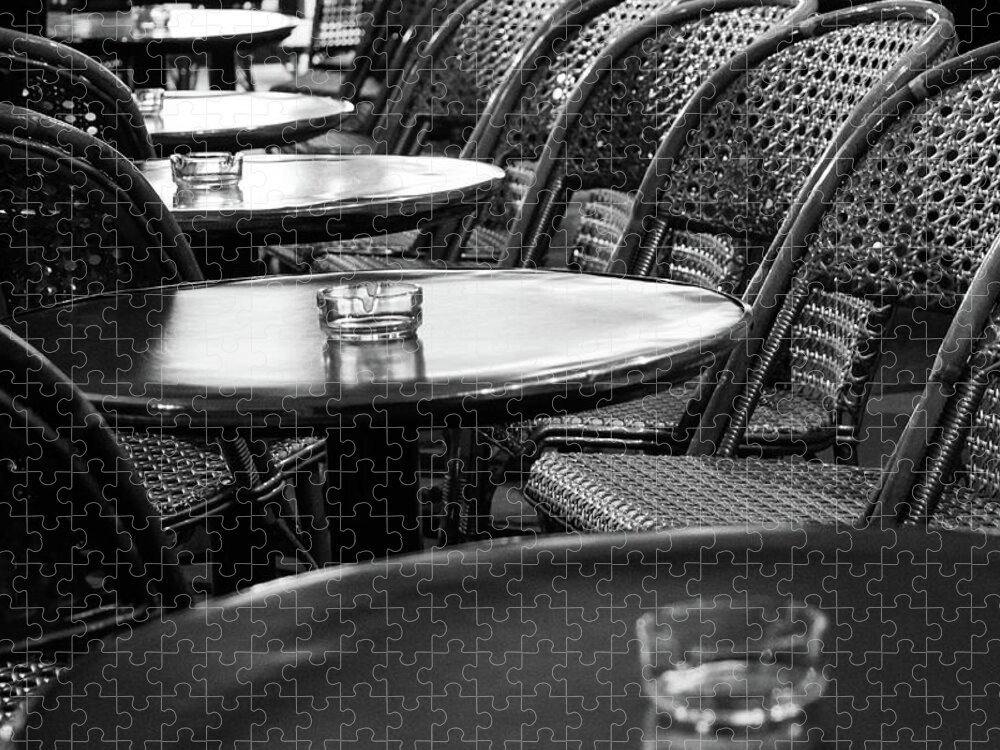Paris Cafe Jigsaw Puzzle featuring the photograph Cafe Noir - Paris, France by Melanie Alexandra Price