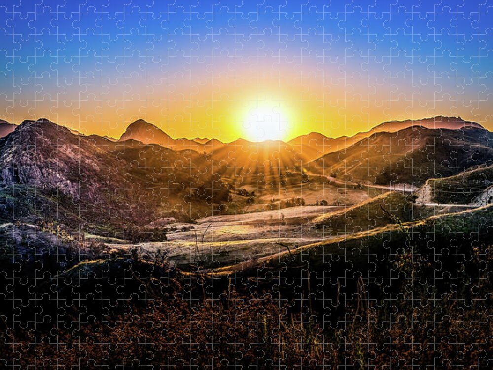 California Jigsaw Puzzle featuring the photograph Calabasas Sunset by Dee Potter