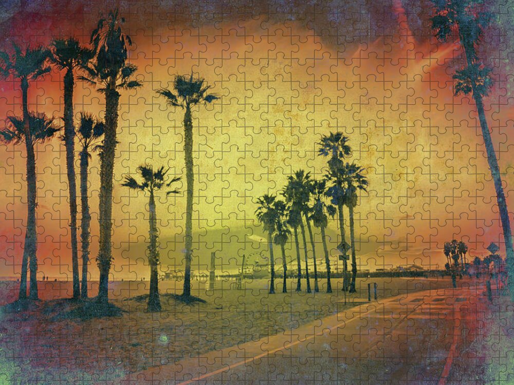 Santa Monica Sunset Jigsaw Puzzle featuring the photograph Cali Dreaming by Az Jackson