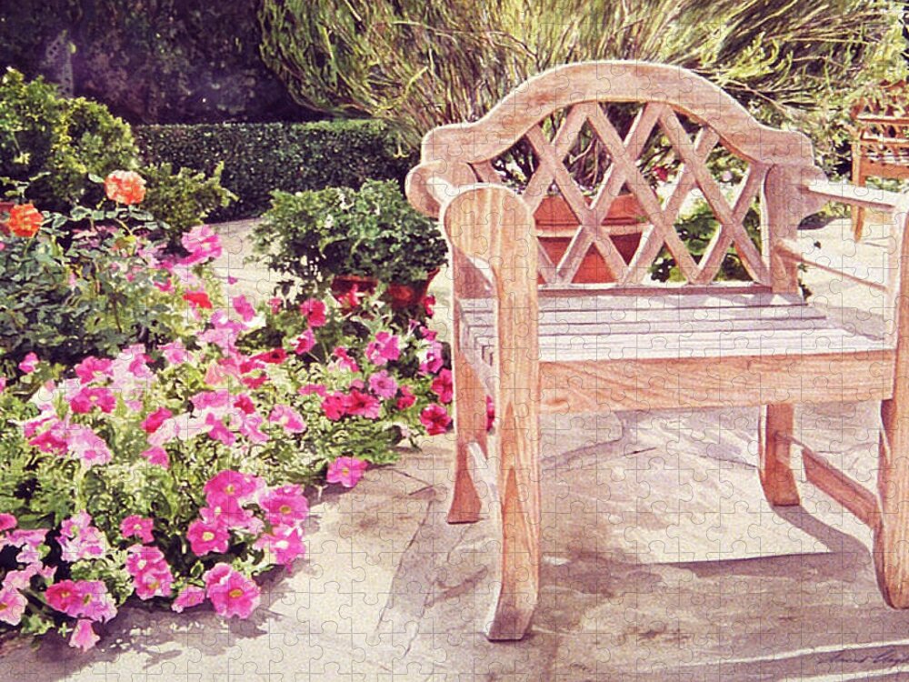 Garden Chair Jigsaw Puzzle featuring the painting California Sunchair by David Lloyd Glover