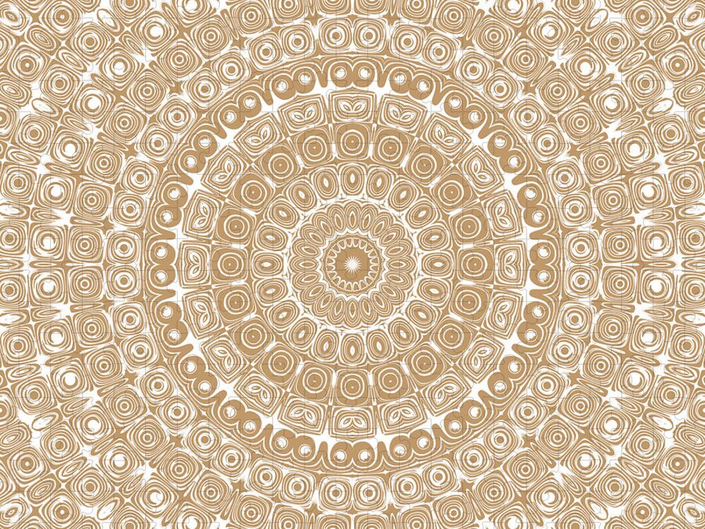 Camel Jigsaw Puzzle featuring the digital art Camel Mandala Kaleidoscope Medallion Flower by Mercury McCutcheon