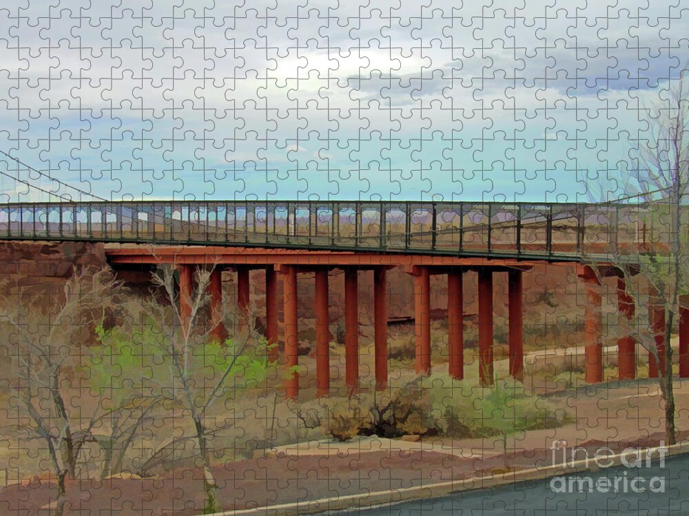 Bridge Jigsaw Puzzle featuring the photograph Cameron Trading Post Bridge by Roberta Byram