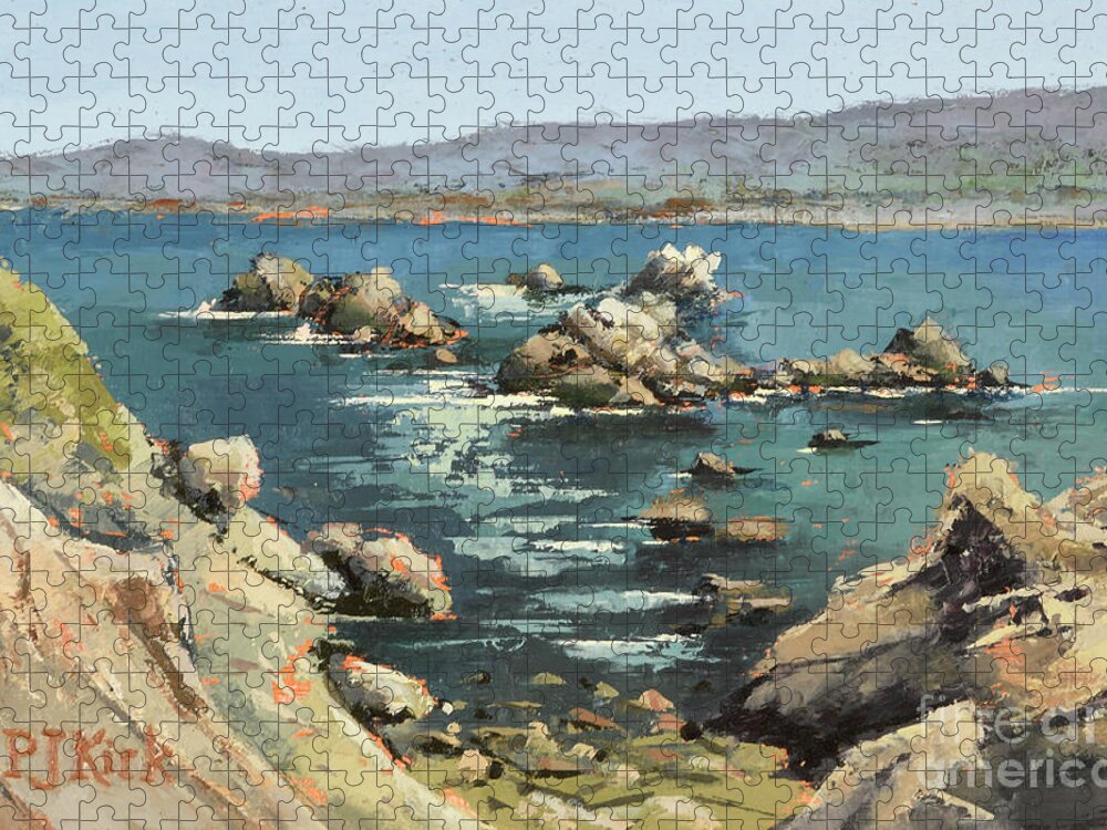 Landscape Jigsaw Puzzle featuring the painting Canary Point Overlook by PJ Kirk