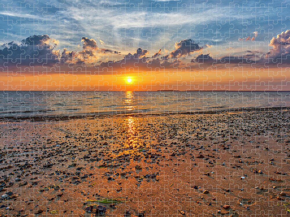 Cape Cod Bay Jigsaw Puzzle featuring the photograph Cape Cod Bay Sunset Bliss by Juergen Roth